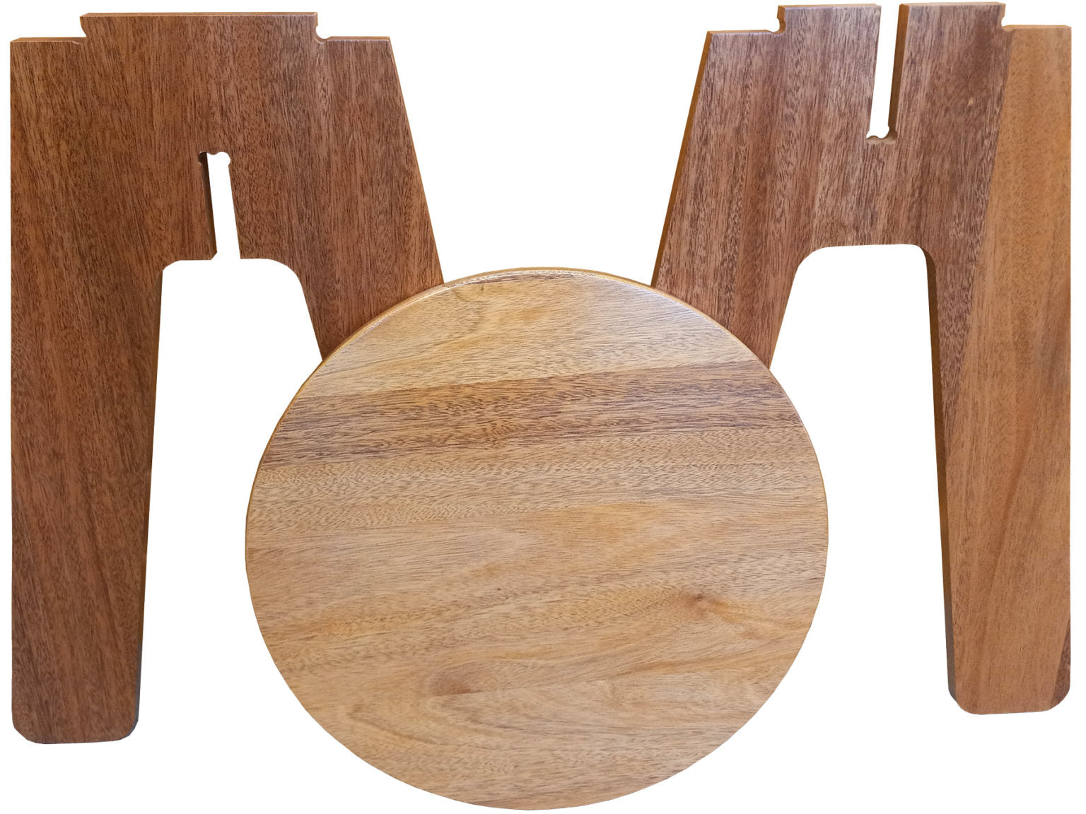 Portable solid mahogany side table for camping, poolside, and outdoor use with lightweight, sturdy design.